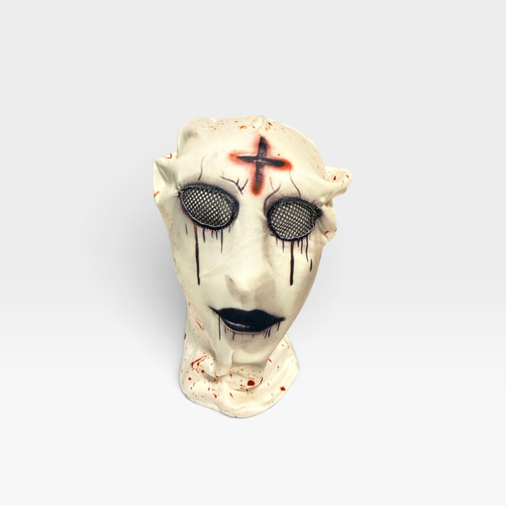 Creepy Bloody Face Halloween Mask Mesh Eyes Horror Costume